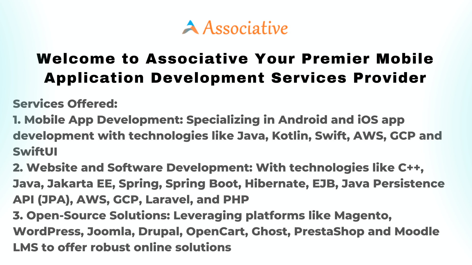 Welcome to Associative Your Premier Mobile Application Development Services Provider