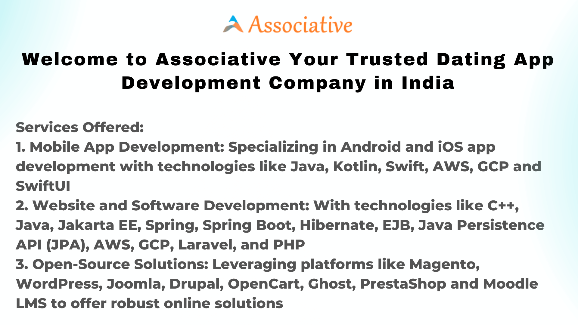 Welcome to Associative Your Trusted Dating App Development Company in India