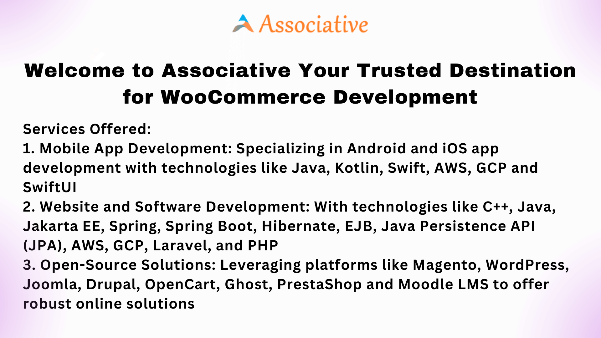 Welcome to Associative Your Trusted Destination for WooCommerce Development