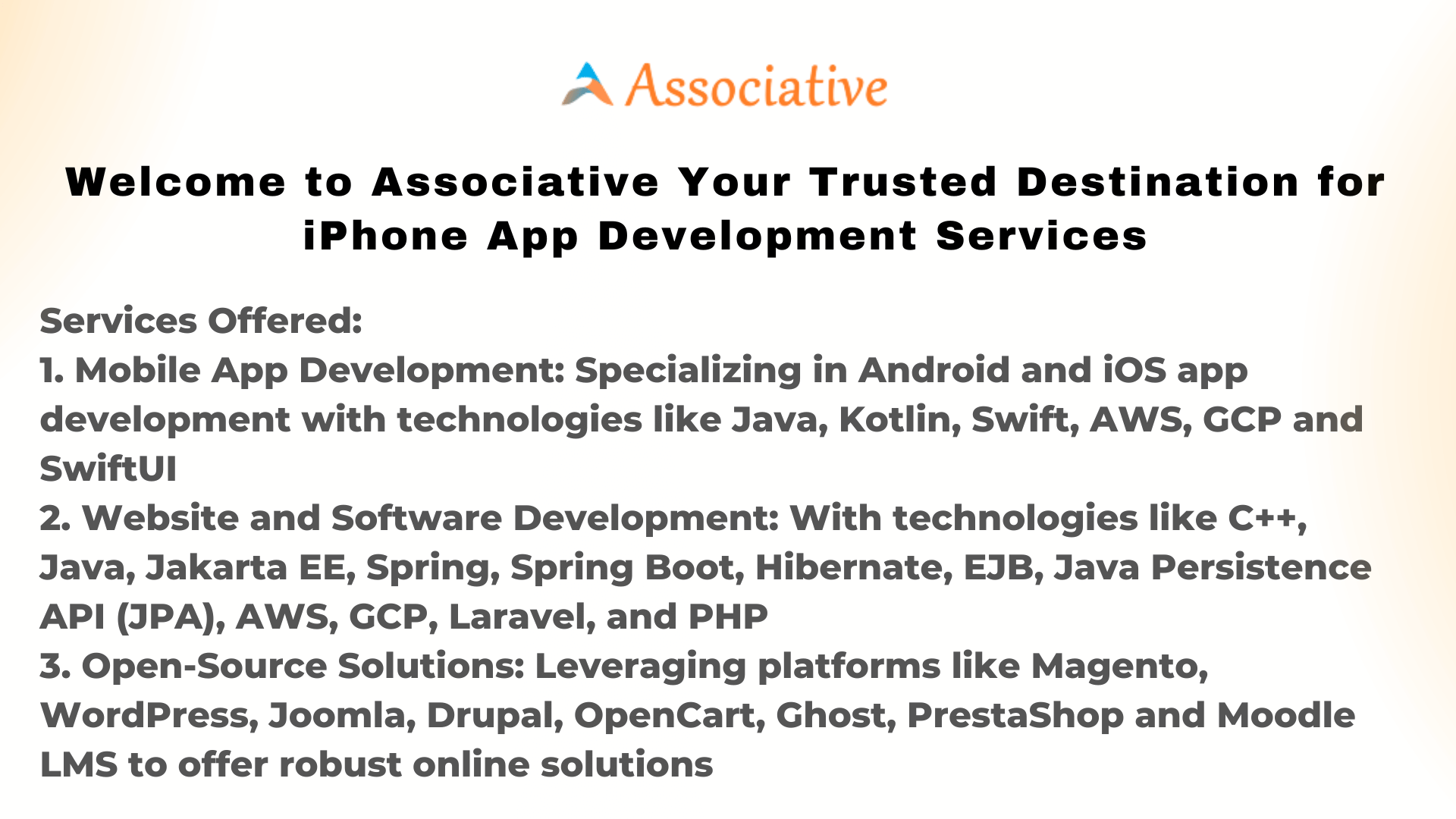 Welcome to Associative Your Trusted Destination for iPhone App Development Services