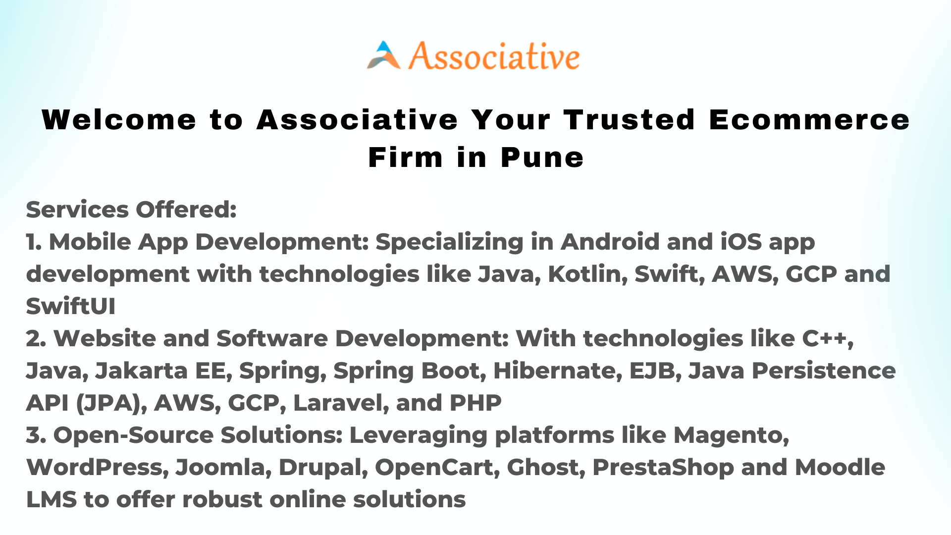 Welcome to Associative Your Trusted Ecommerce Firm in Pune