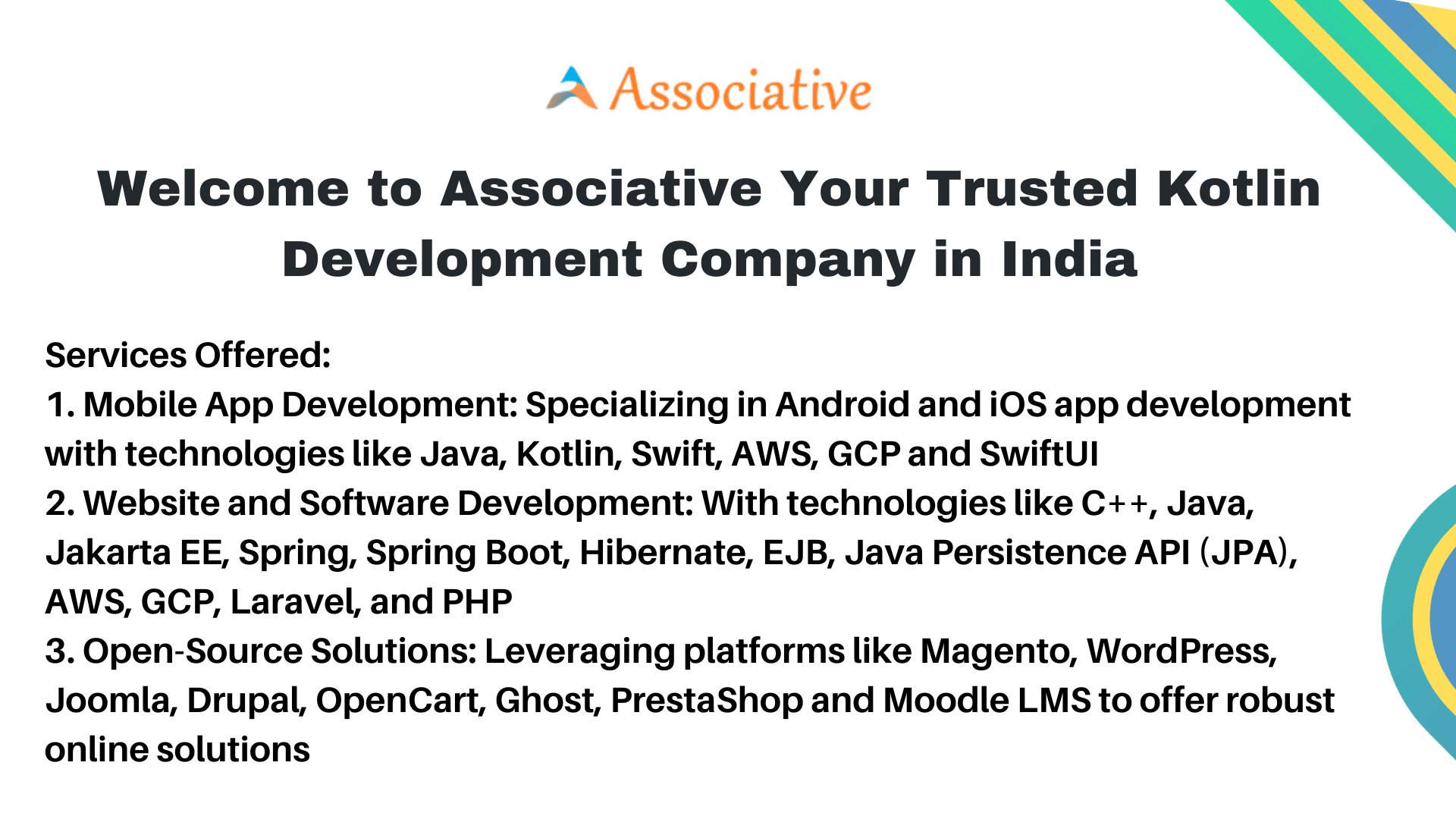 Welcome to Associative Your Trusted Kotlin Development Company in India