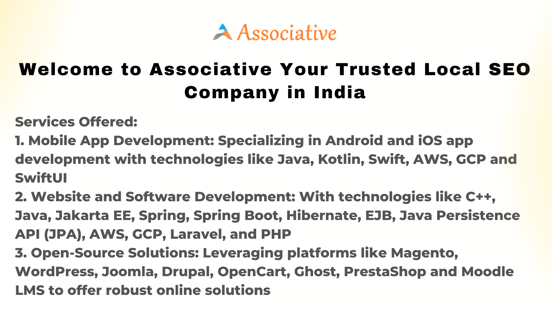 Welcome to Associative Your Trusted Local SEO Company in India