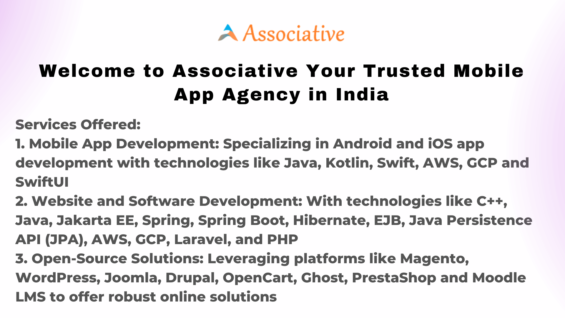 Welcome to Associative Your Trusted Mobile App Agency in India