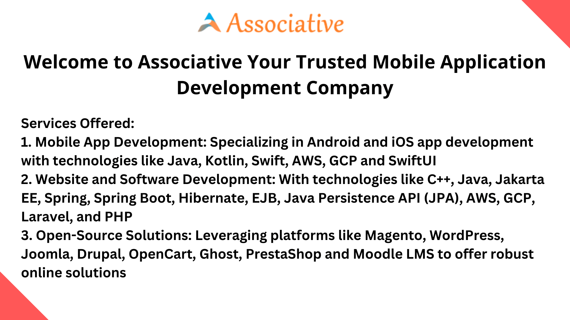 Welcome to Associative Your Trusted Mobile Application Development Company