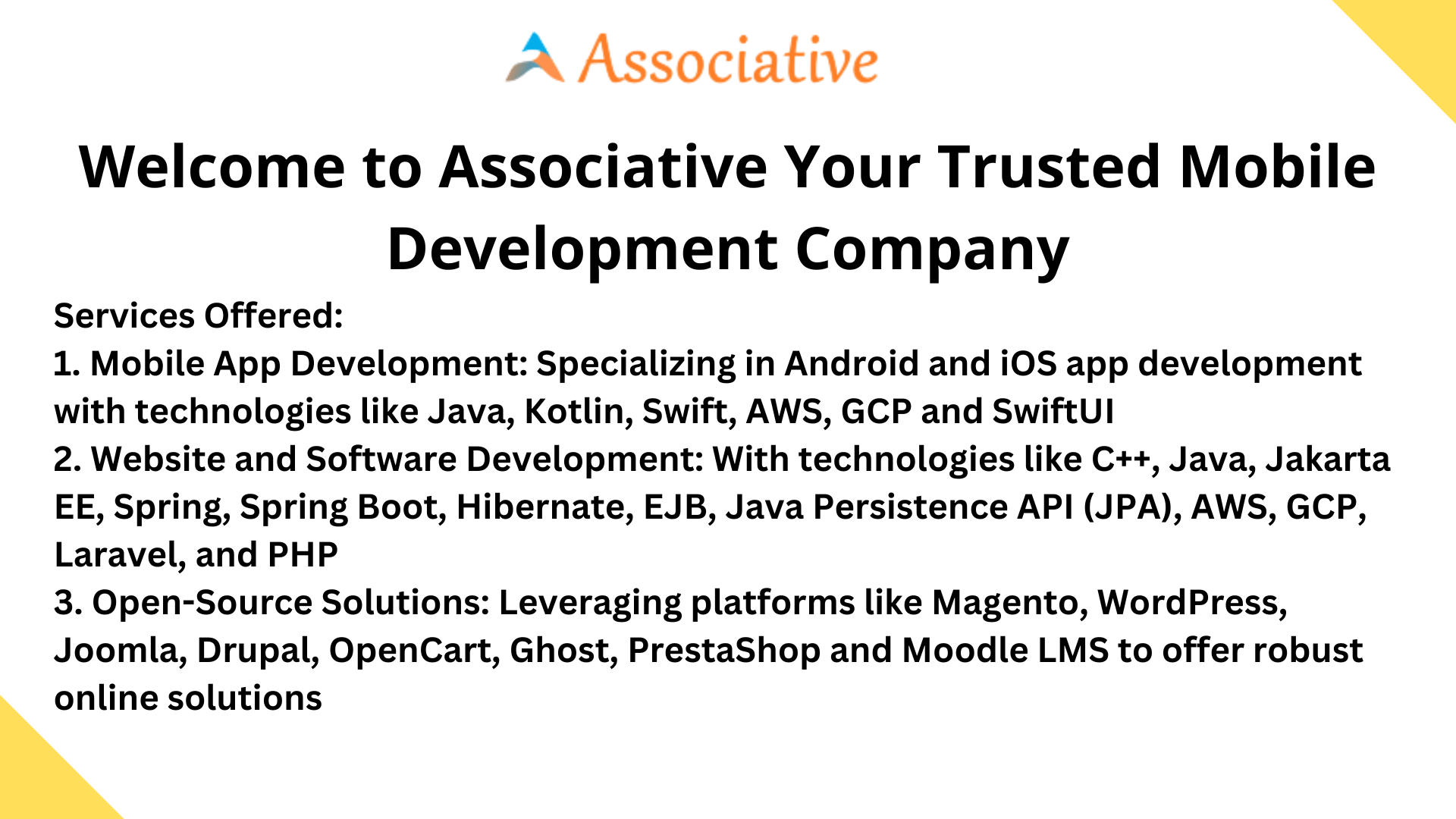 Welcome to Associative Your Trusted Mobile Development Company