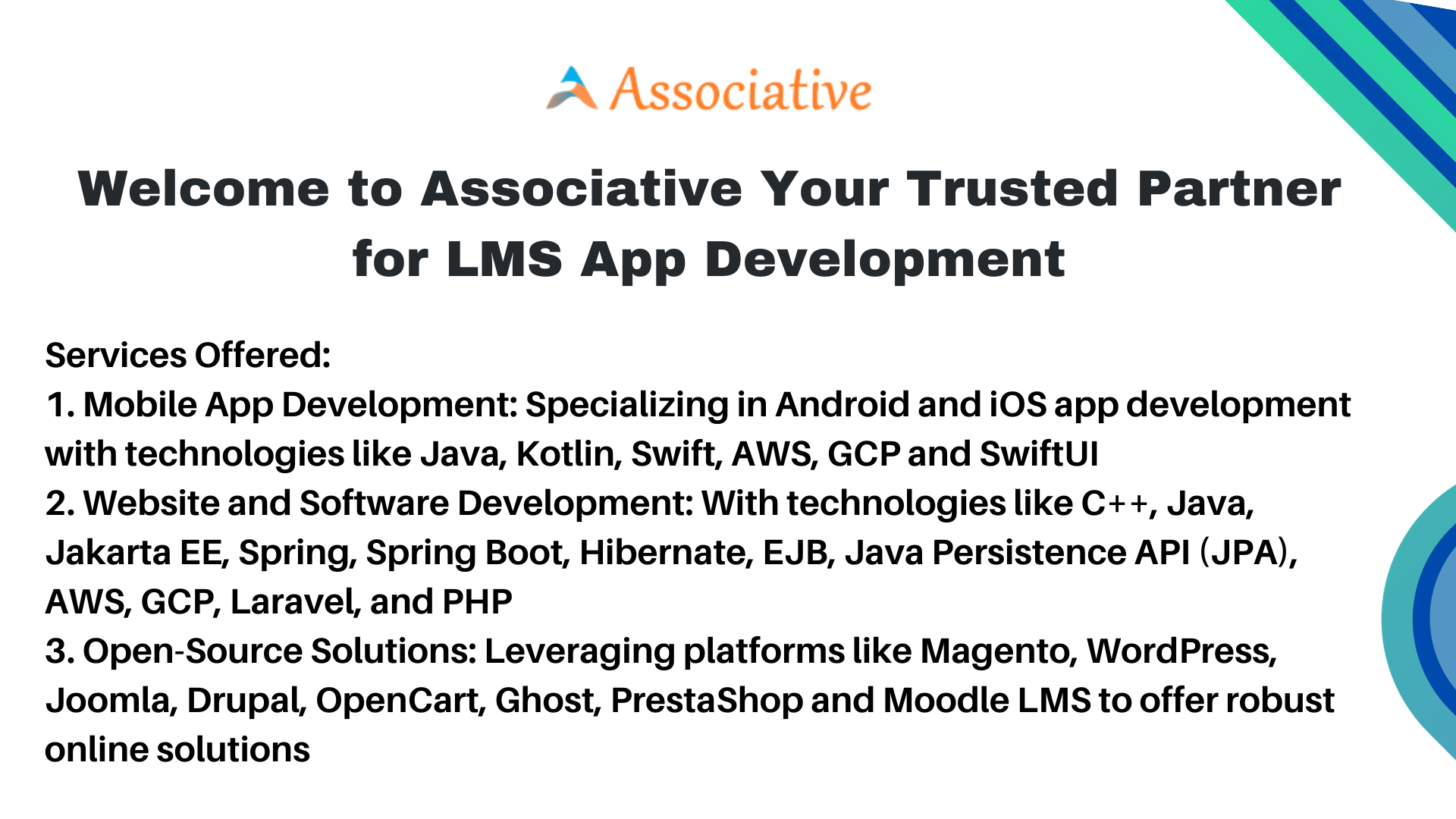 Welcome to Associative Your Trusted Partner for LMS App Development