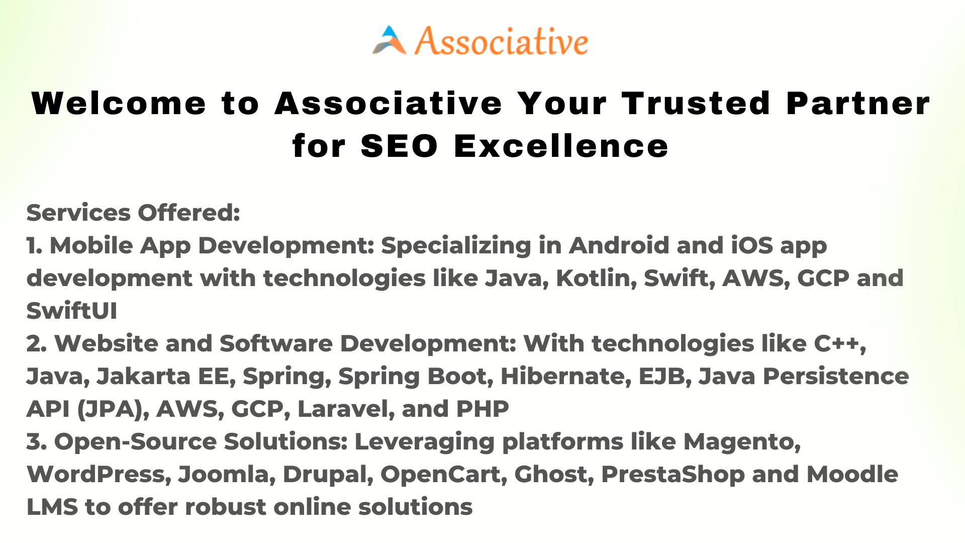 Welcome to Associative Your Trusted Partner for SEO Excellence