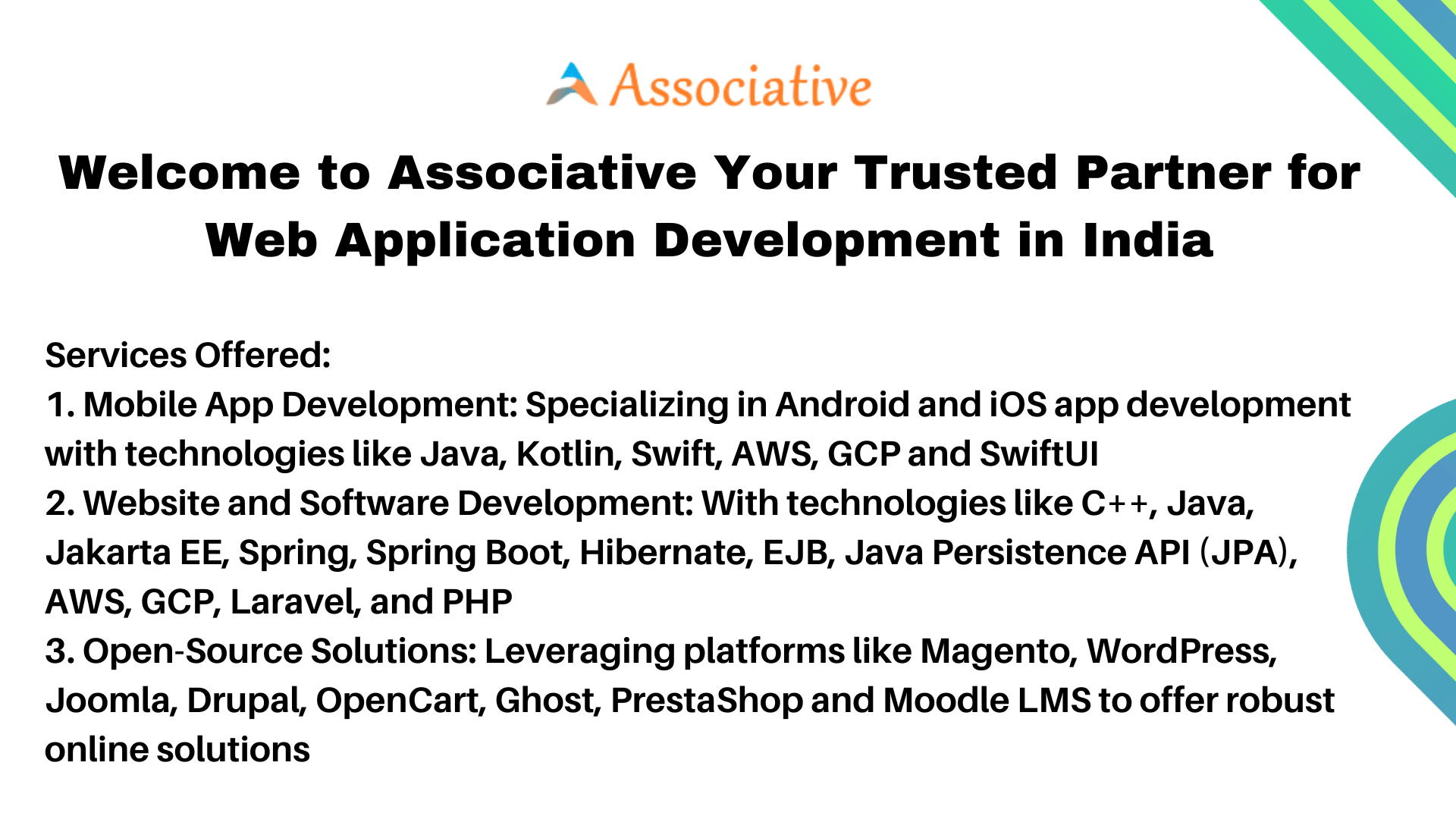 Welcome to Associative Your Trusted Partner for Web Application Development in India