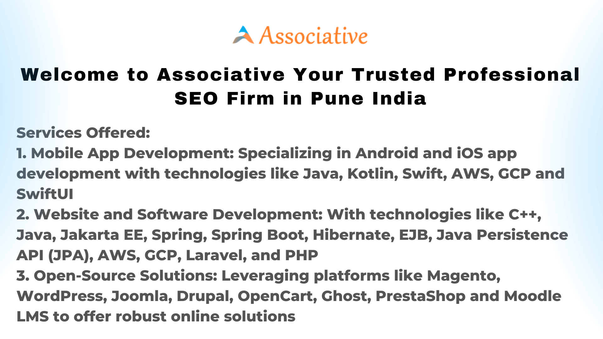 Welcome to Associative Your Trusted Professional SEO Firm in Pune India
