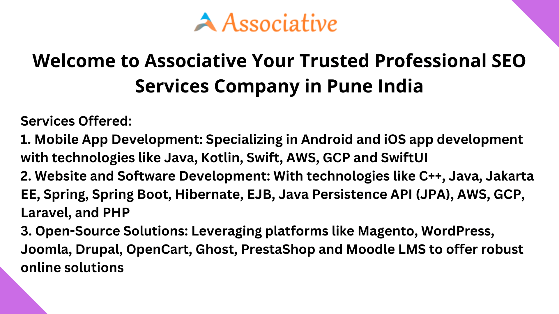 Welcome to Associative Your Trusted Professional SEO Services Company in Pune India