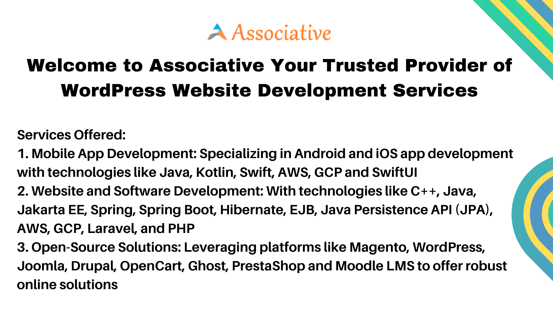 Welcome to Associative Your Trusted Provider of WordPress Website Development Services