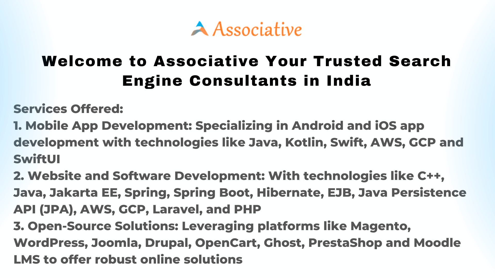 Welcome to Associative Your Trusted Search Engine Consultants in India