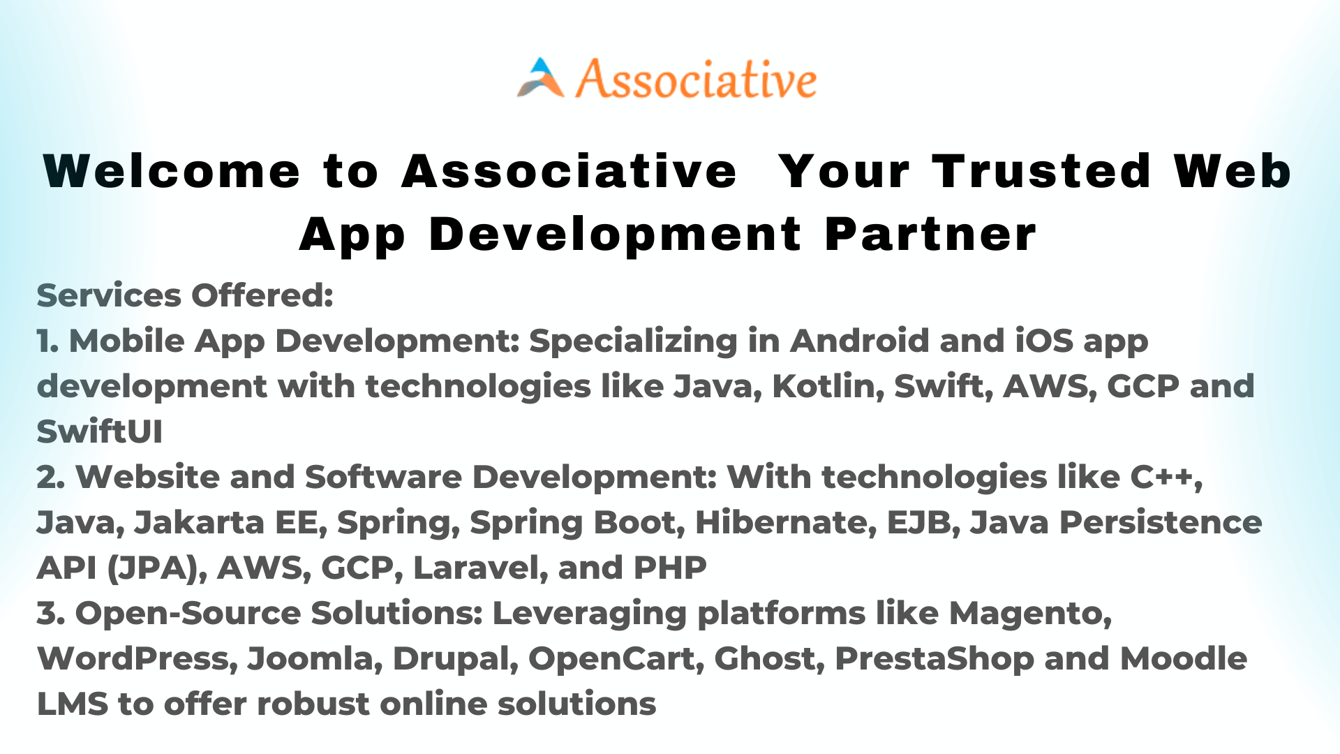 Welcome to Associative Your Trusted Web App Development Partner