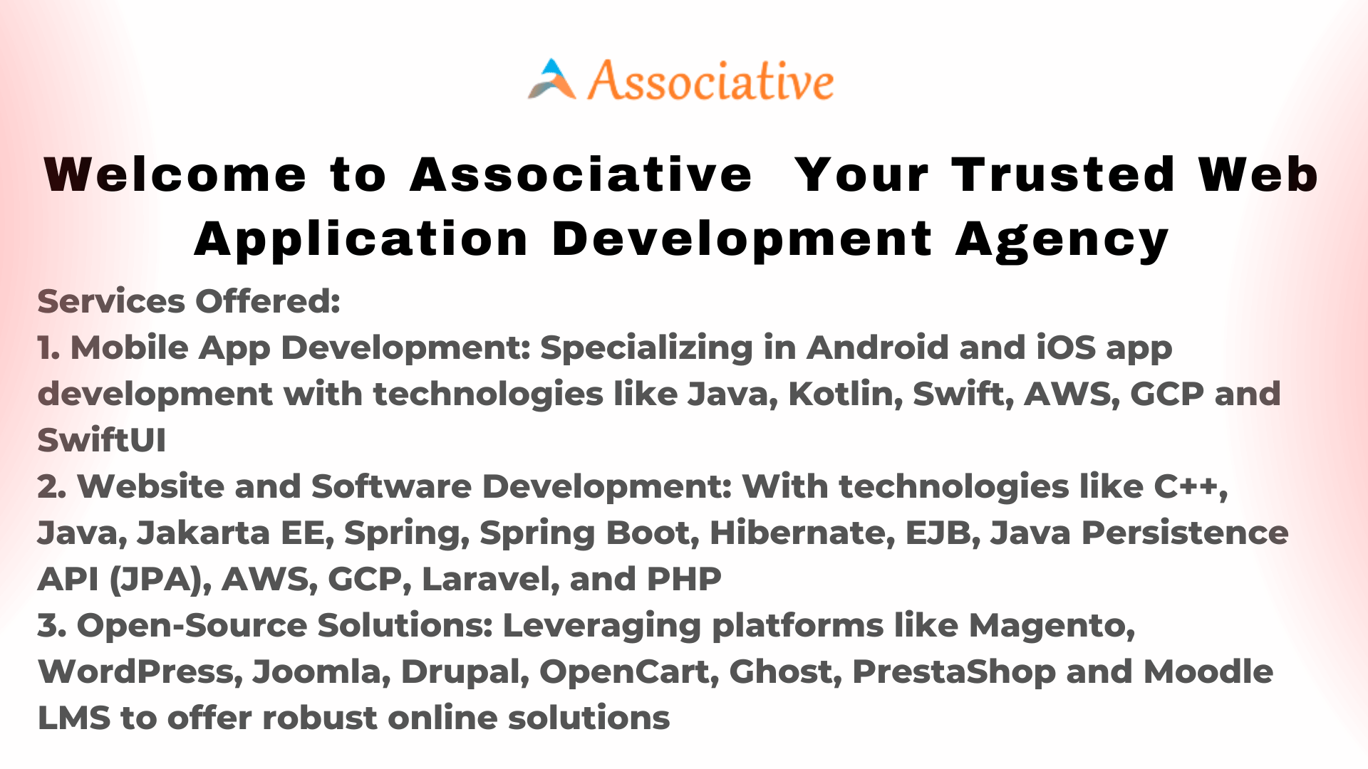 Welcome to Associative Your Trusted Web Application Development Agency