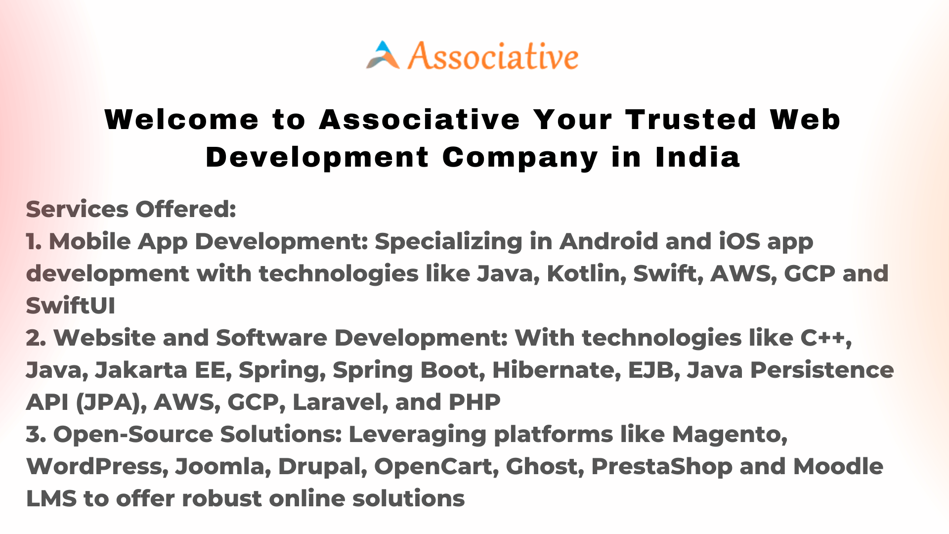 Welcome to Associative Your Trusted Web Development Company in India