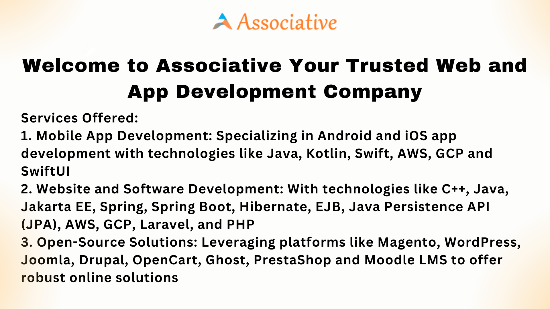 Welcome to Associative Your Trusted Web and App Development Company