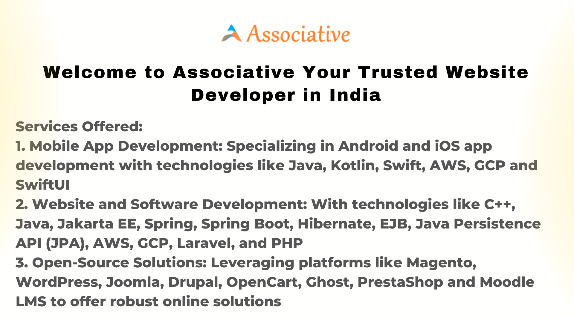 Welcome to Associative Your Trusted Website Developer in India
