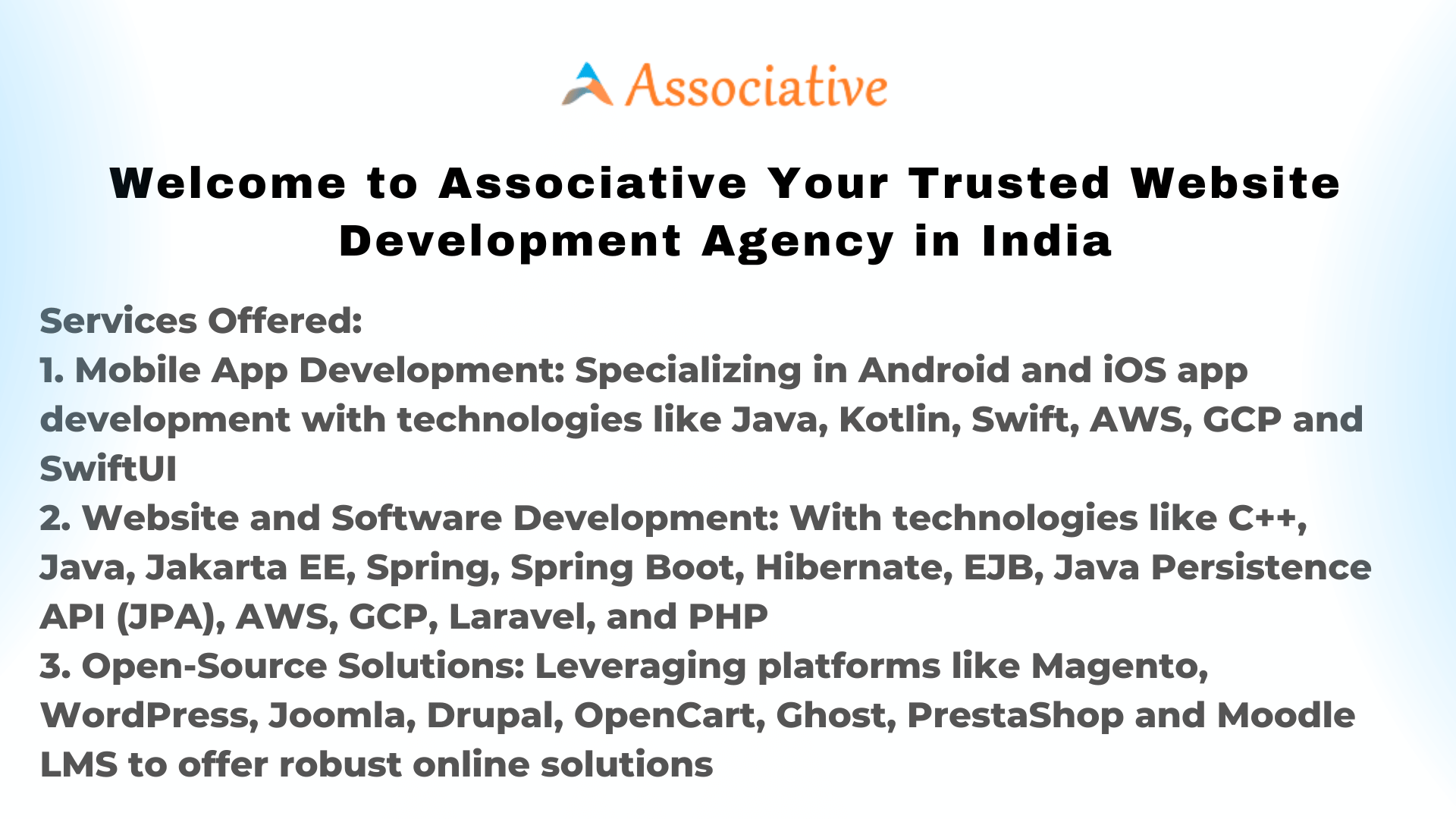 Welcome to Associative Your Trusted Website Development Agency in India