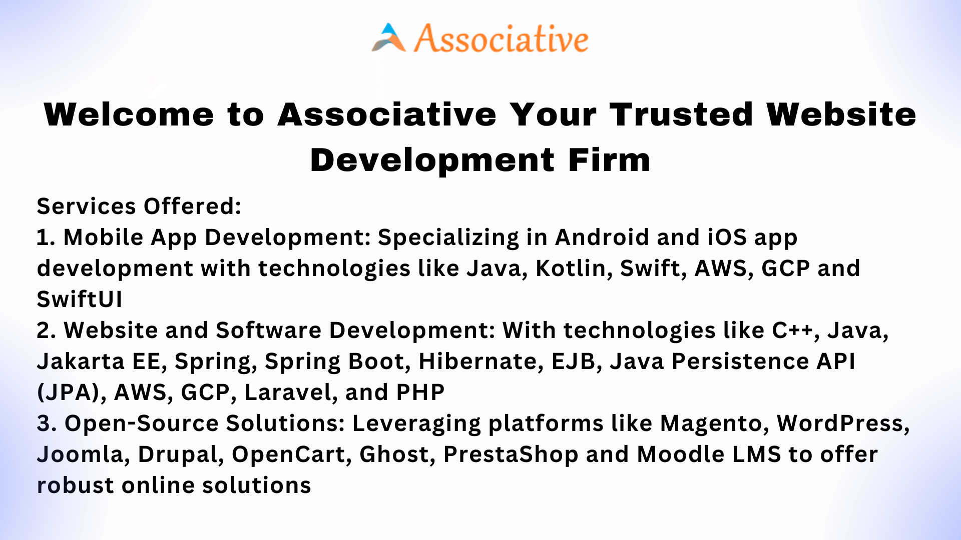 Welcome to Associative Your Trusted Website Development Firm