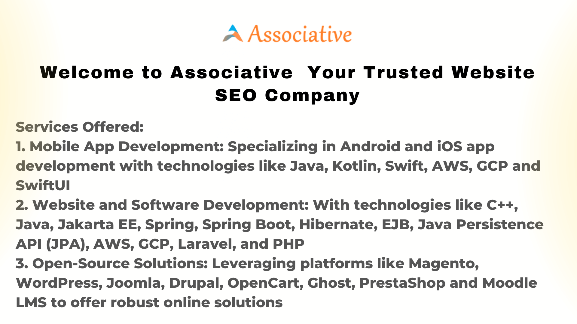 Welcome to Associative Your Trusted Website SEO Company