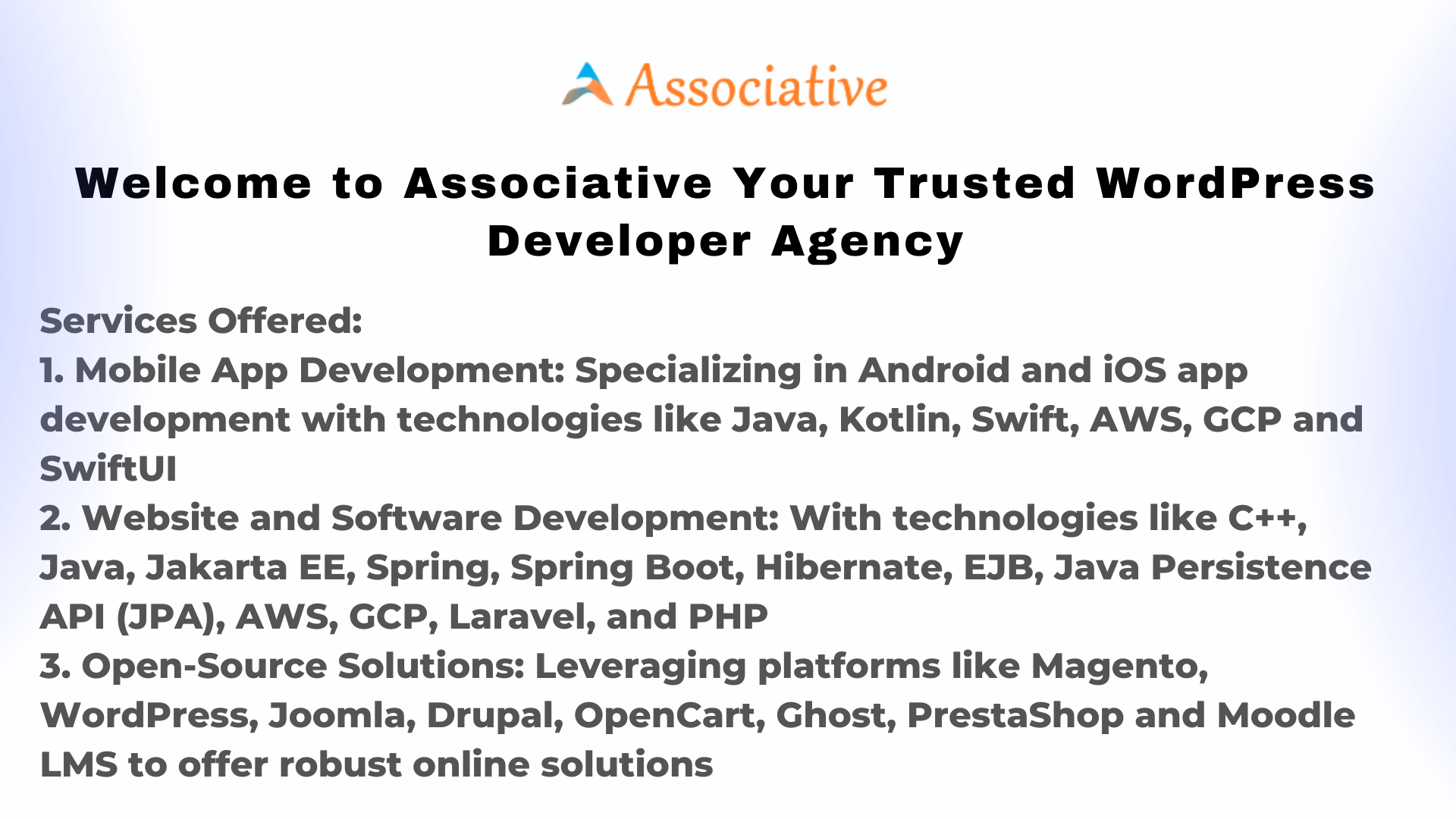 Welcome to Associative Your Trusted WordPress Developer Agency