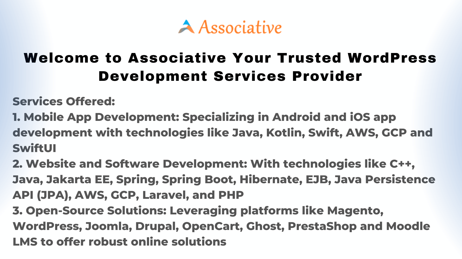 Welcome to Associative Your Trusted WordPress Development Services Provider