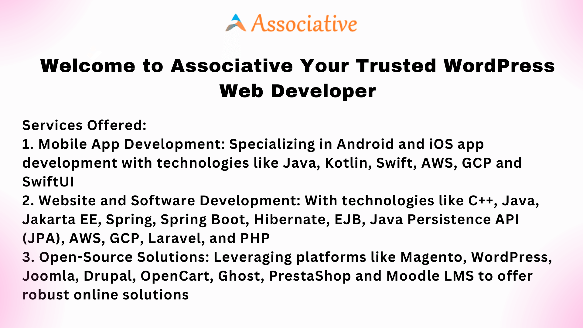 Welcome to Associative Your Trusted WordPress Web Developer