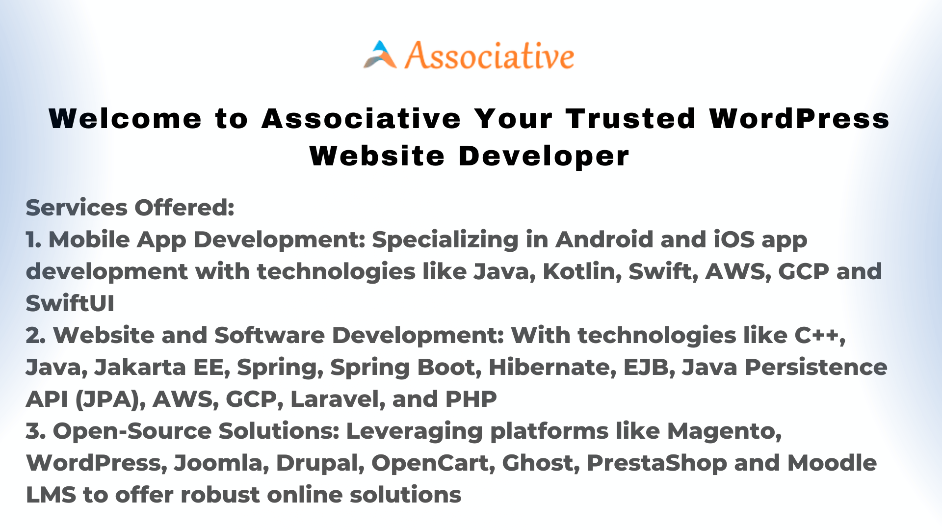 Welcome to Associative Your Trusted WordPress Website Developer