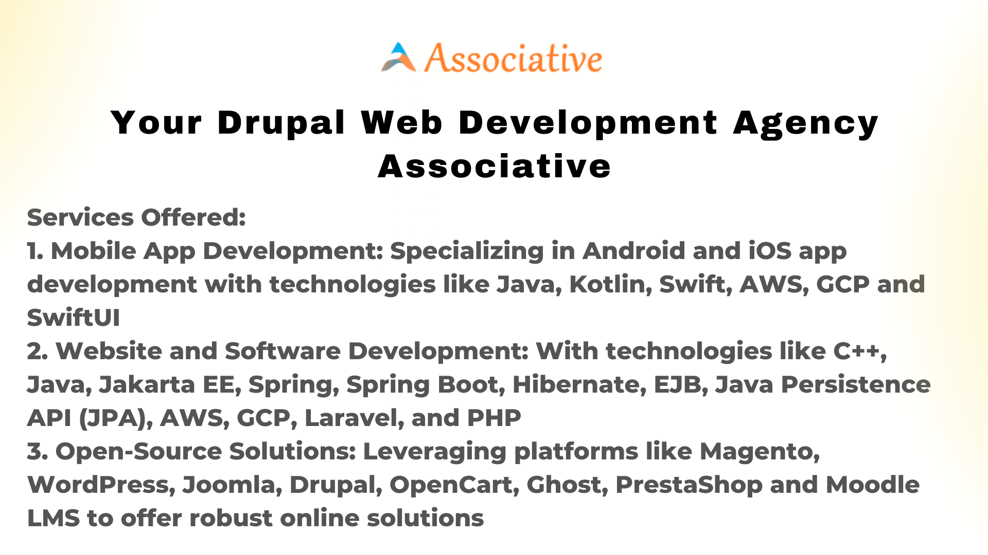 Your Drupal Web Development Agency Associative