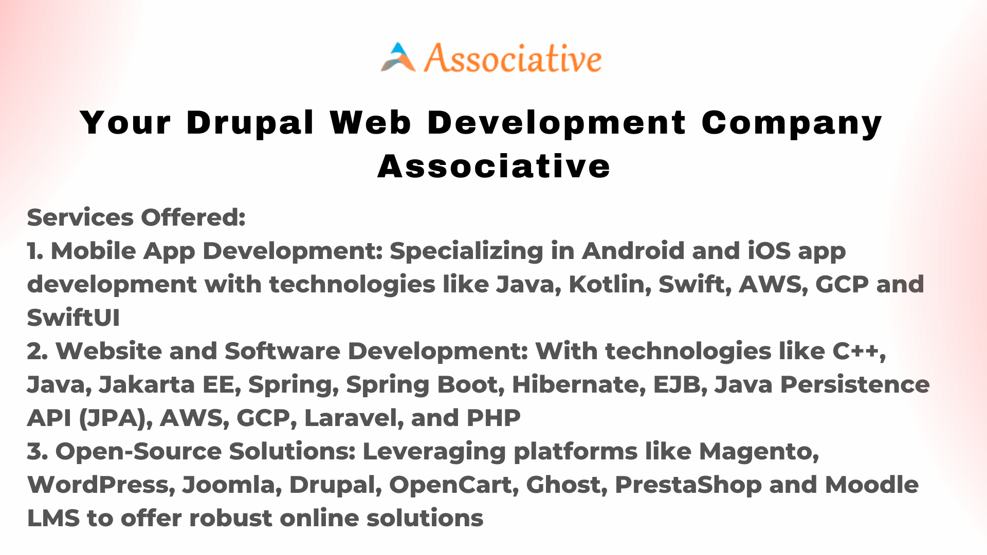 Your Drupal Web Development Company Associative