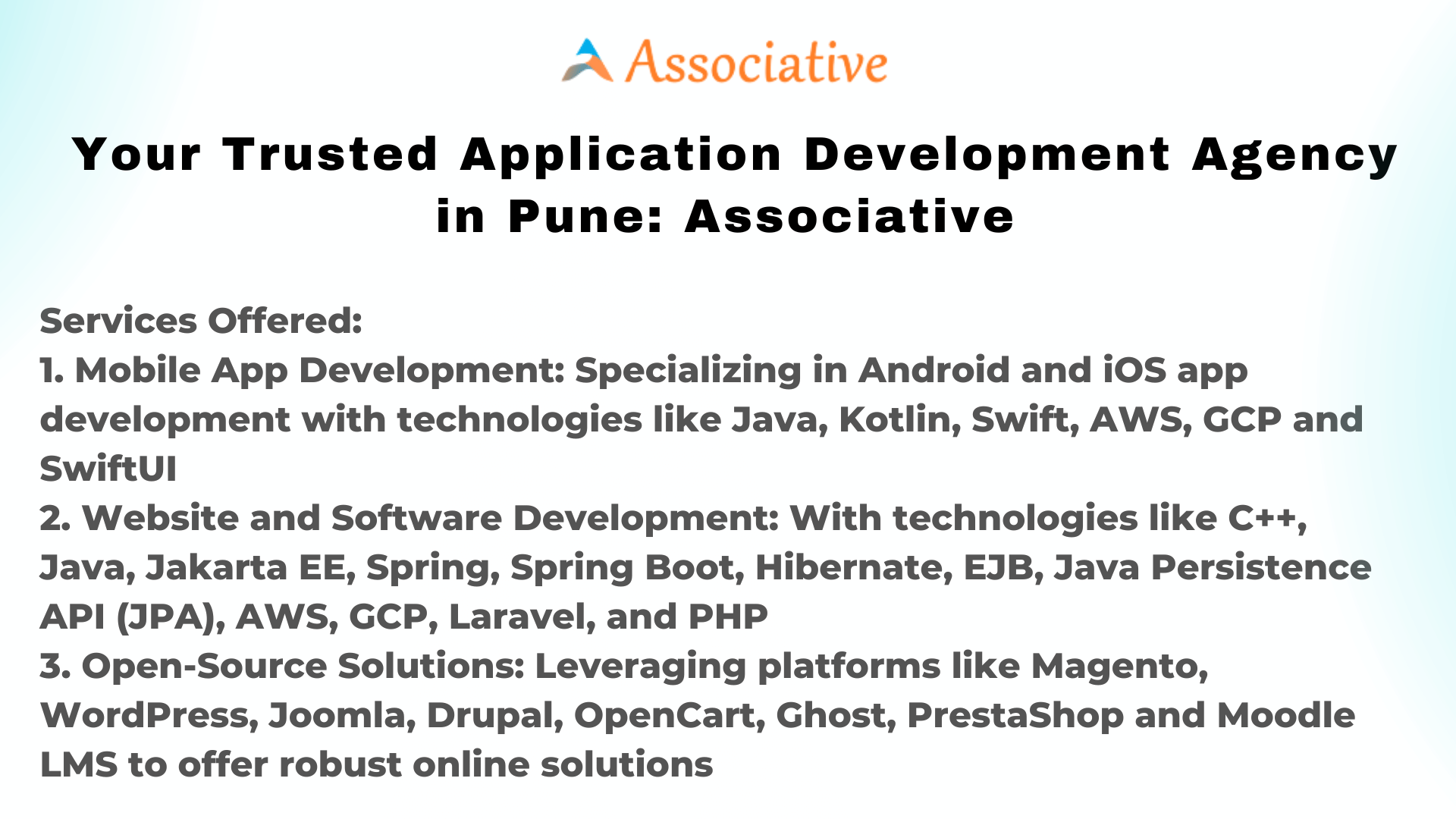 Your Trusted Application Development Agency in Pune Associative