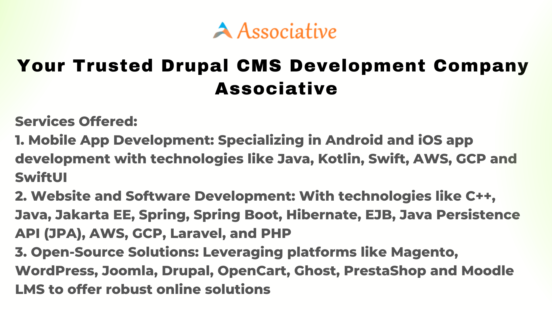 Your Trusted Drupal CMS Development Company Associative