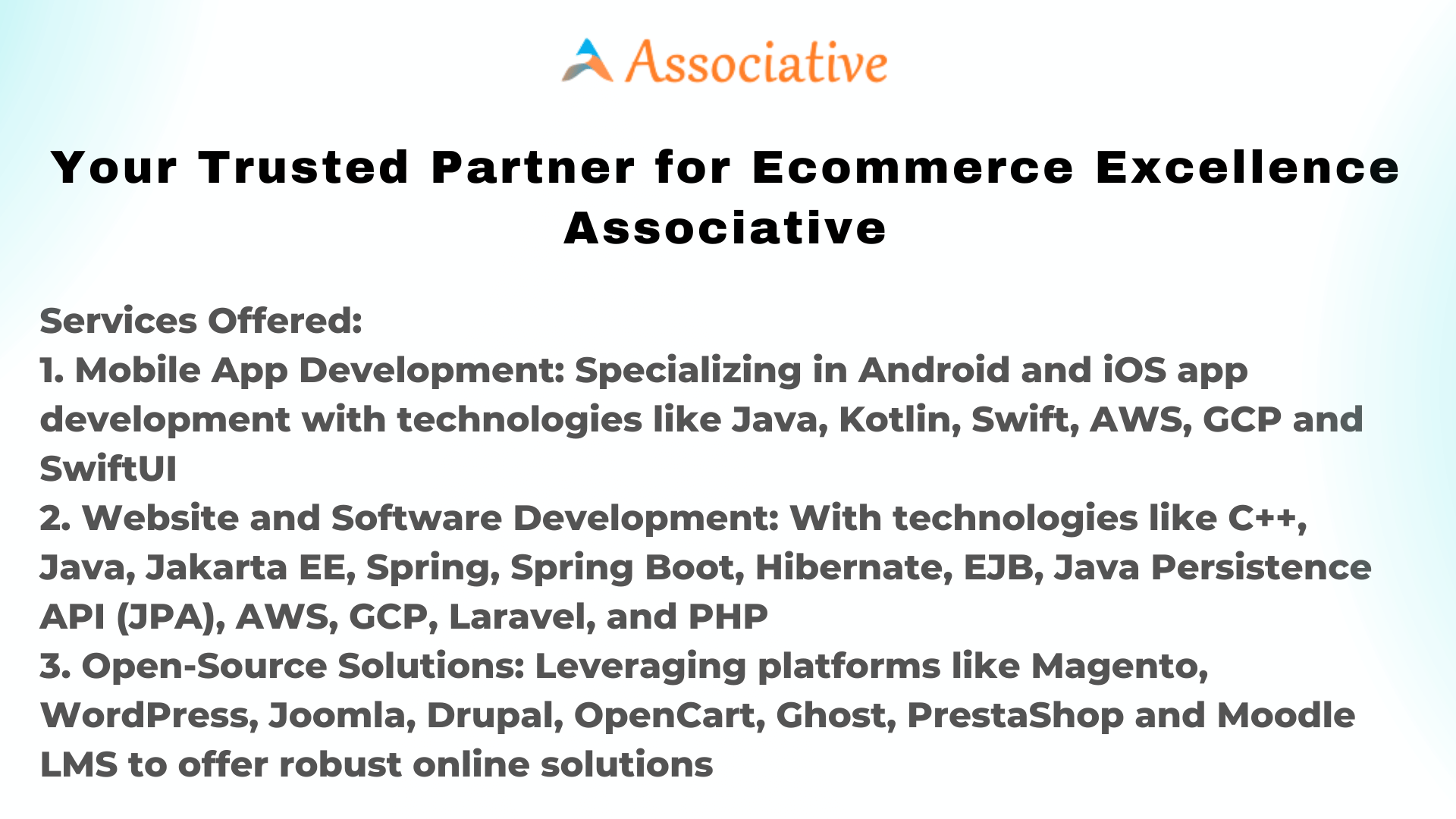 Your Trusted Partner for Ecommerce Excellence Associative