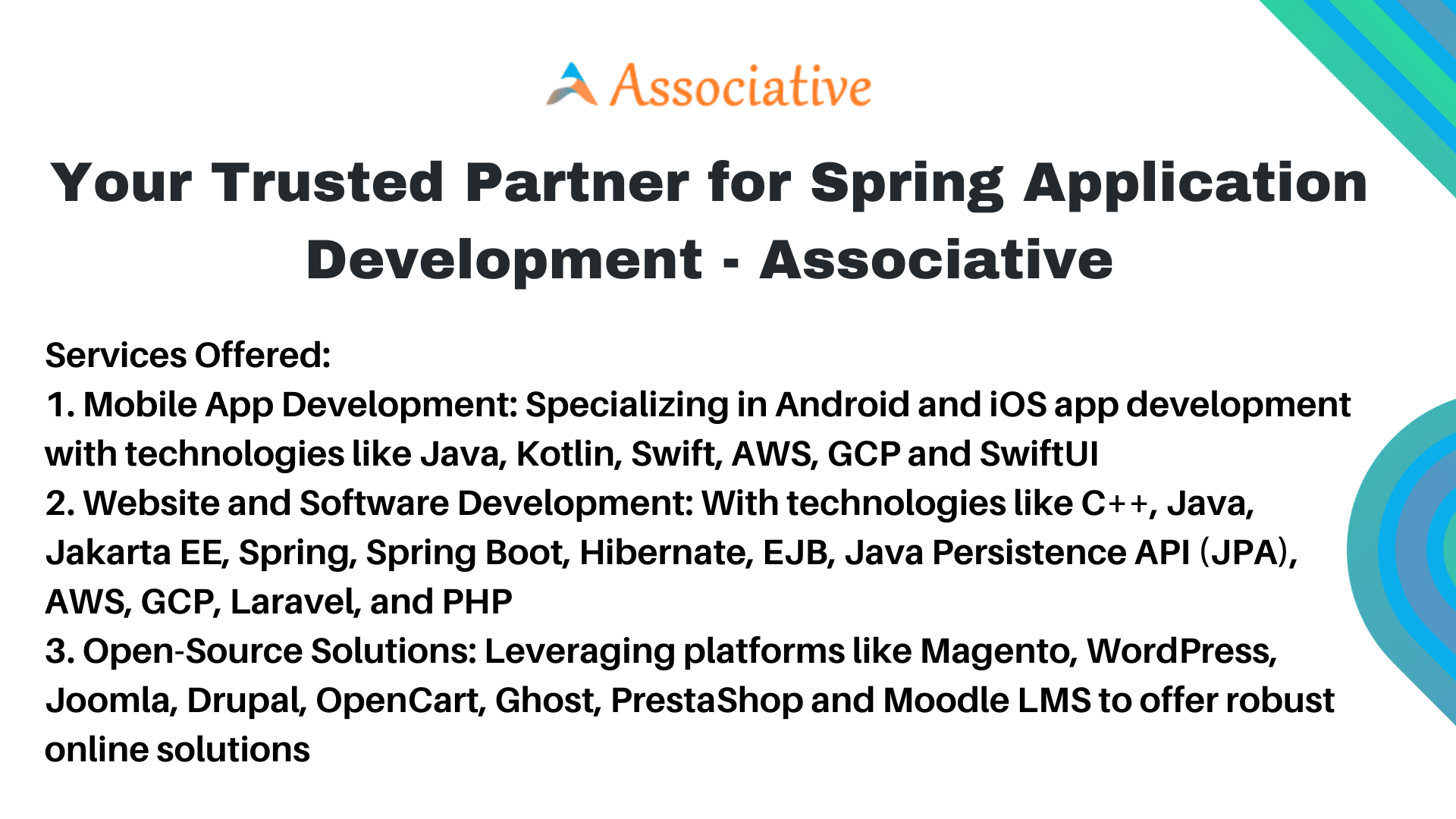 Your Trusted Partner for Spring Application Development Associative